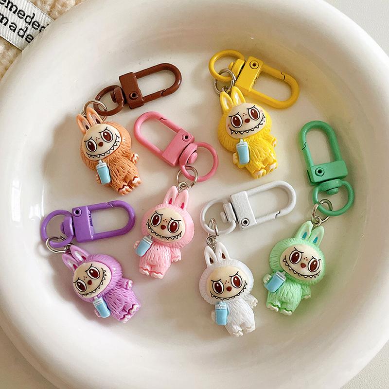 Милый мультяшный кавайный брелок Лабубу подвеска забавный автомобильный брелок изысканный креативный рюкзак украшения аксессуары подарки