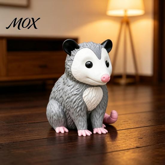 Unique Gardening Gifts 3D Printed Opossum Statue, Realistic Animal Decorative Figurine, Vivid Expression Statue Details Seasonal Ornament for