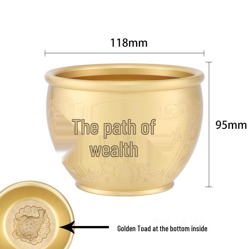 Copper Pot Decorative Ashtray: Pure Brass Blessings and Wealth Attraction Jar.