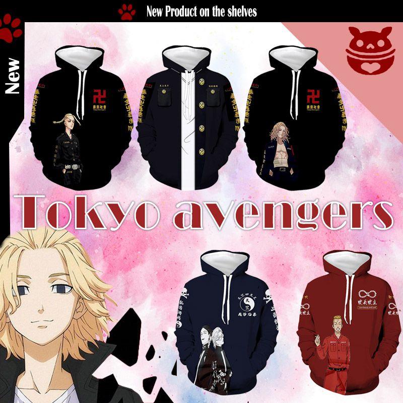 Яркое худи Tokyo Revengers с 3D-принтом, унисекс, повседневный модный пуловер
