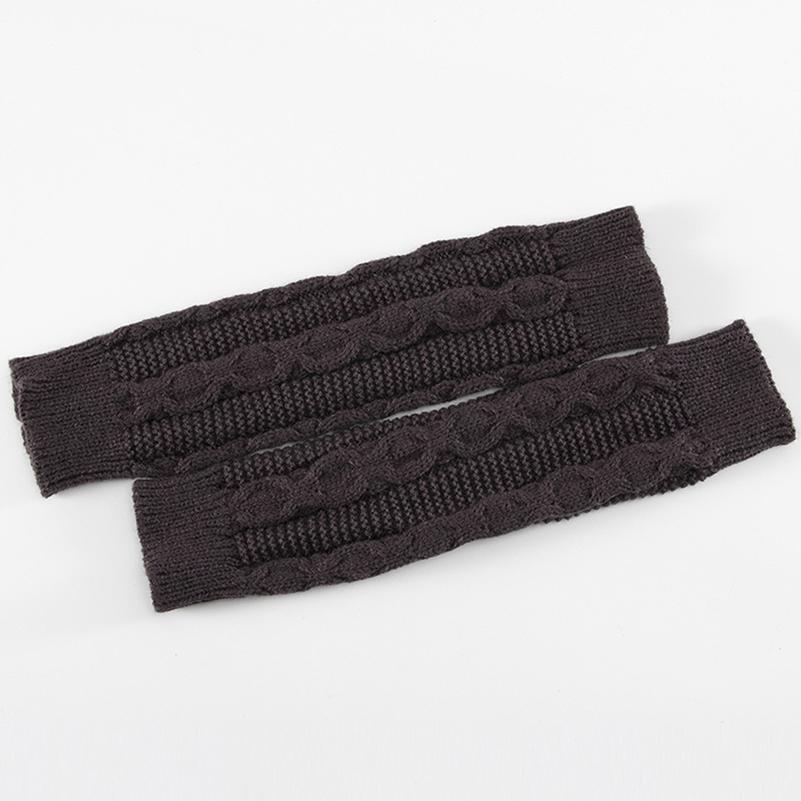 Теплые длинные перчатки без пальцев, утеплители для рук, утолщенные трикотажные эластичные женские 1 пара эластичных варежек для зимы для женщин