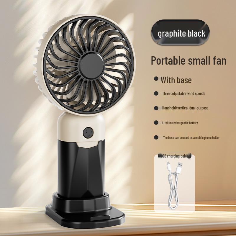 Portable Mini USB Rechargeable Handheld Fan with Desktop Stand - Student Gift