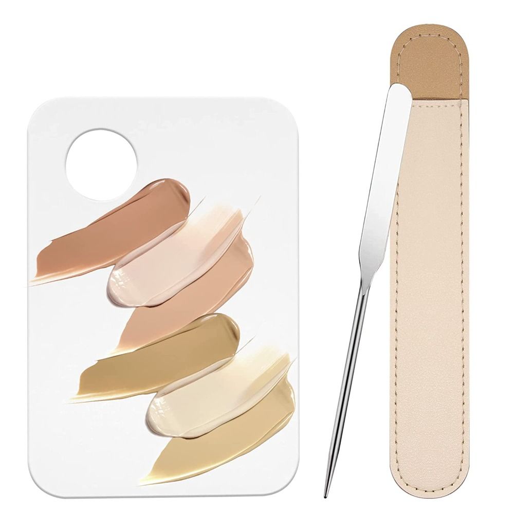 PU Cover Cosmetic Spatula Tool Makeup Spatula Korean Set Makeup Mixing Palettes Make Up Palette