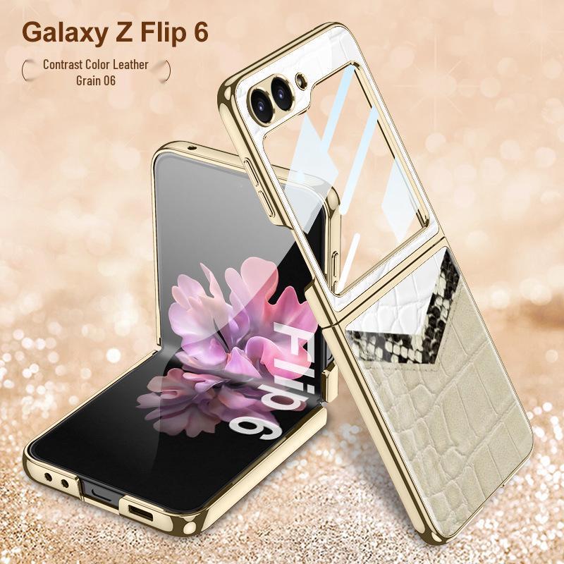 Чехол для складного экрана Samsung Z Flip 6: Защитная крышка для телефона с защитой от падения, гальваническим покрытием, персонализированная