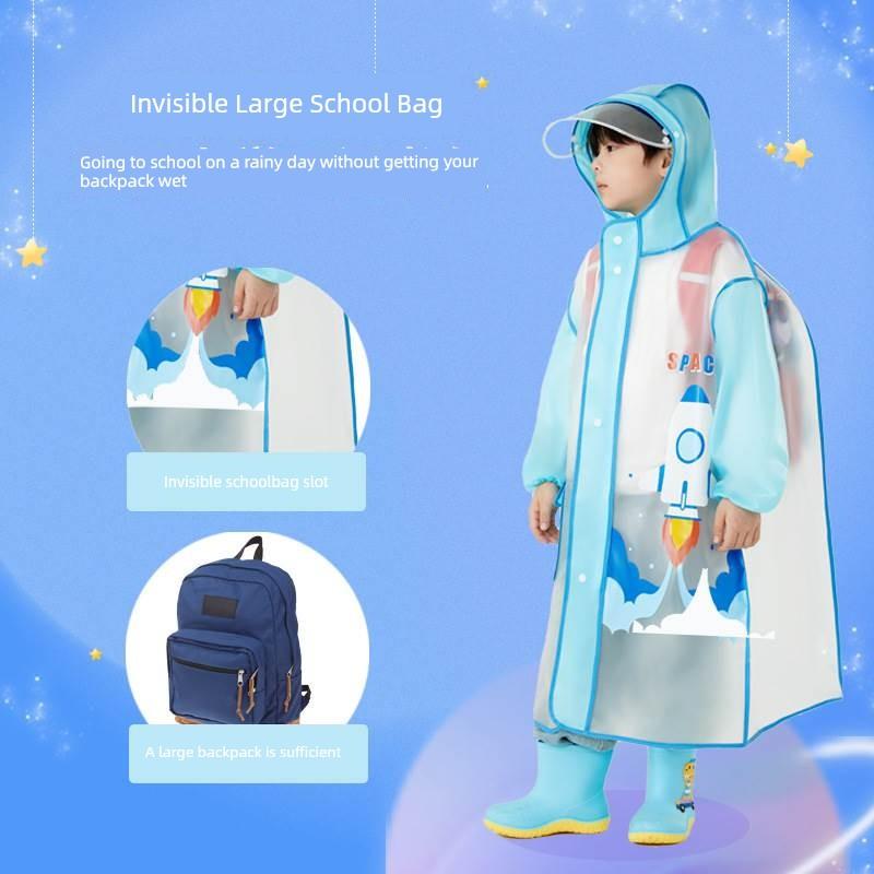 Student Raincoat with Backpack Space, Children's Raincoat, Large Children's Raincoat, Single-Person Full-Body Raincoat, Elementary School Student