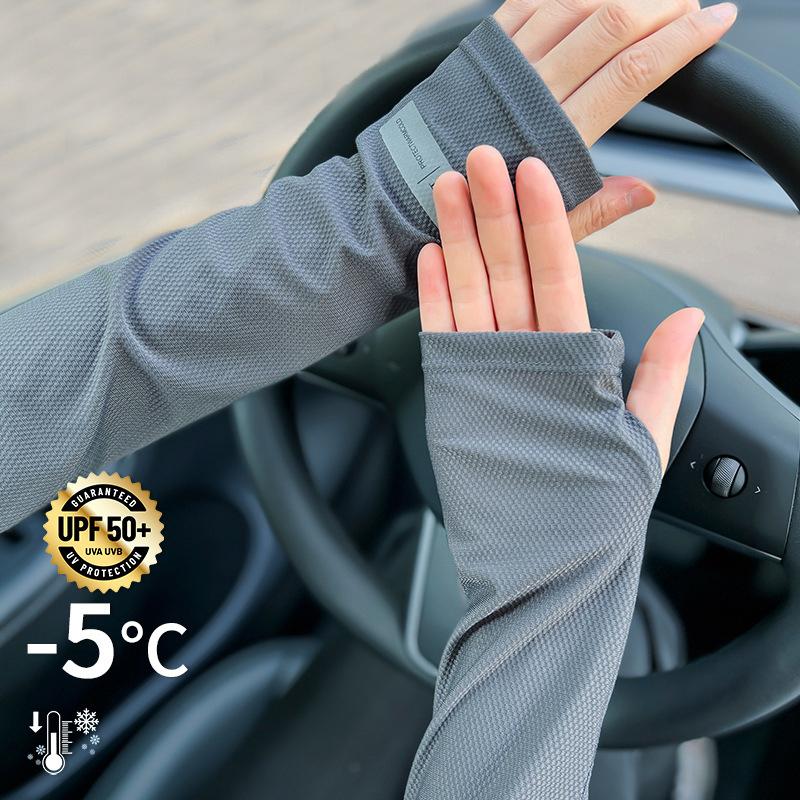 Ледяные рукава для женщин и мужчин, защита от солнца, японские летние, для улицы, защита от УФ-лучей, свободные рукава, для вождения, уличные перчатки