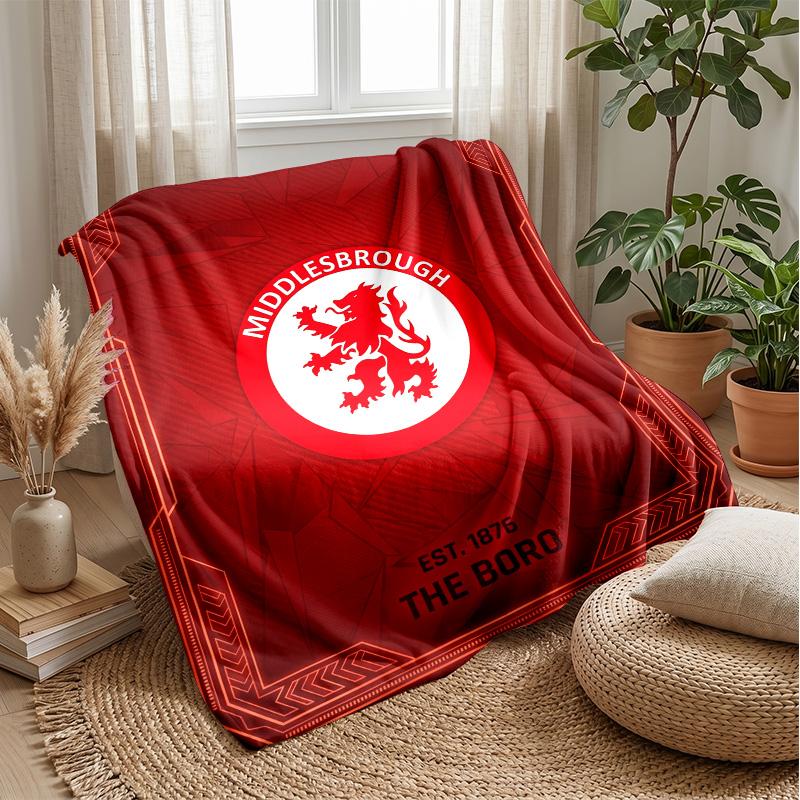 Плед из мягкого фланелевого флиса Middlesbrough FC Легкий Уютный Теплый Плед-Покрывало для Дивана Кровати Домашнего Декора