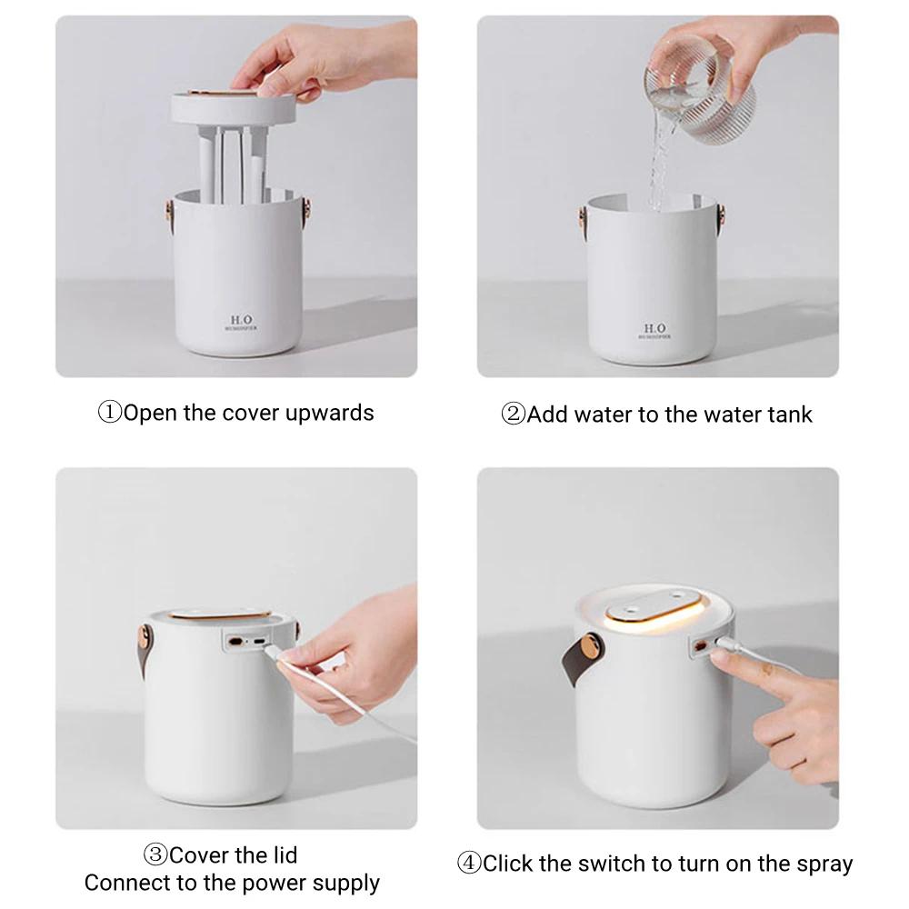 NEW Large Capacity Dual Nozzles Humidifier USB Aromatherapy Diffuser with LED Light Desk Air Humidifier Diffuser 2025