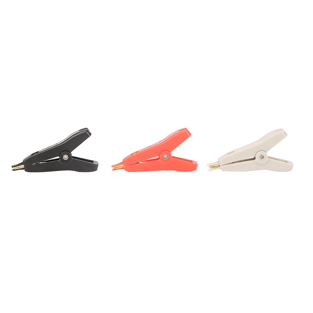 3Pcs P2005 Copper Gold Plated Alligator Clip LCR Kelvin Test Clip 10A