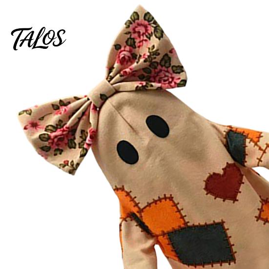 Soft Illuminated Ghost Statue Lighted Vintage Patchwork Ghost, Halloween Light Up Quilted Doll with Pumpkin Fabric Ornament Lantern, Rustic Farmhouse