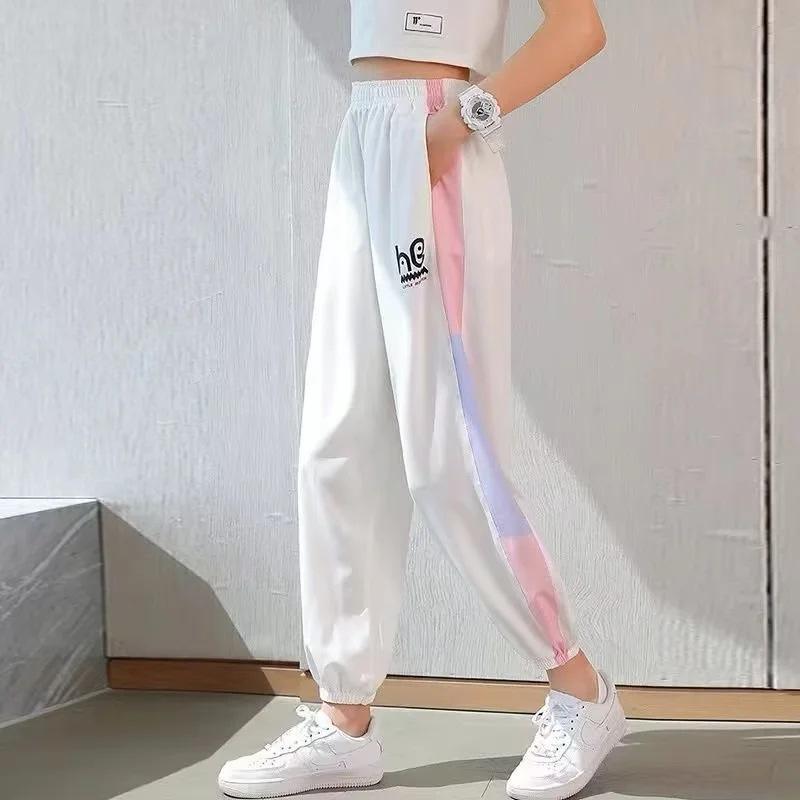 2023 Girls' Ice Silk Anti-Mosquito Summer Pants - Lightweight, Breathable Sports Trousers for Kids