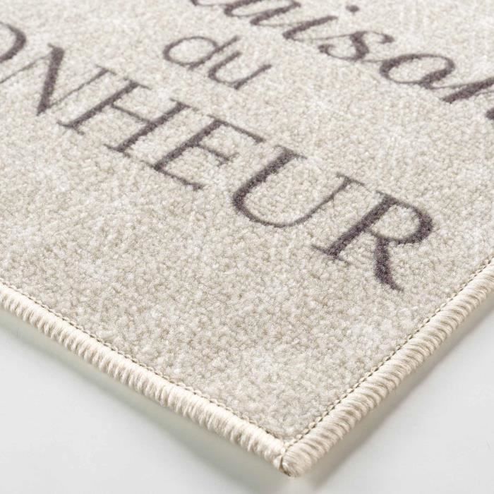 Tapis Multi-usage - Maison du bonheur - 50 x 80 cm - Antidérapant - Moderne - Synthétique