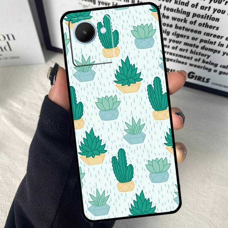 Cactus Pattern For Realme C55 C75 C67 C63 C51 C61 C53 C35 C65 C71 11 12 13 14 Pro Plus GT6 GT7 15 Pro Case