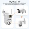 8MP 4K Dual Lens Wifi PTZ Camera Smart Home Night Vision Dual Screen Outdoor 6MP Security Protection CCTV IP Camera V380 Pro APP