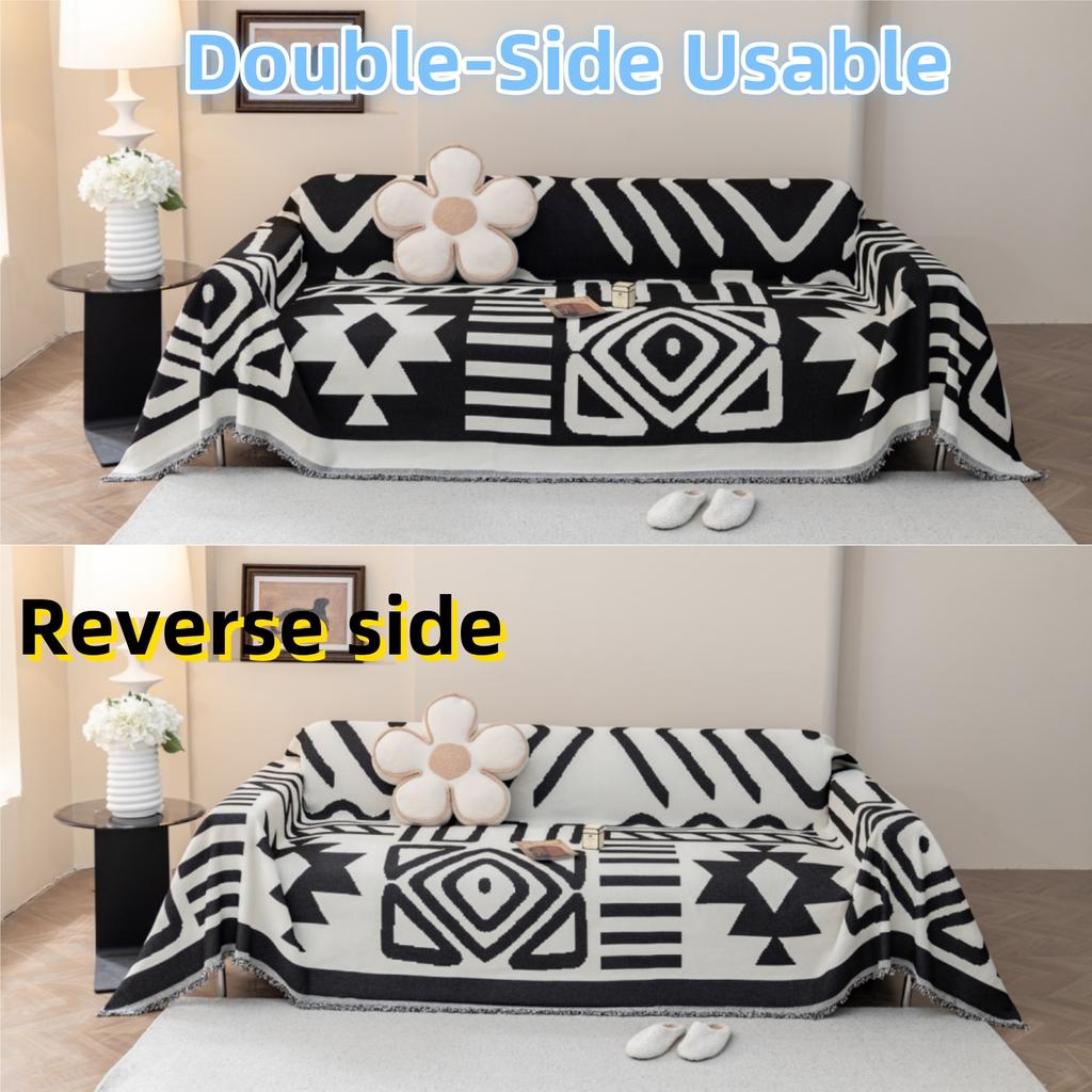 Полотенце для дивана Boho Jacquard Chenille с кисточками, двухстороннее, для гостиной, кемпинга, пикника, большого одеяла, отдыха, пляжа