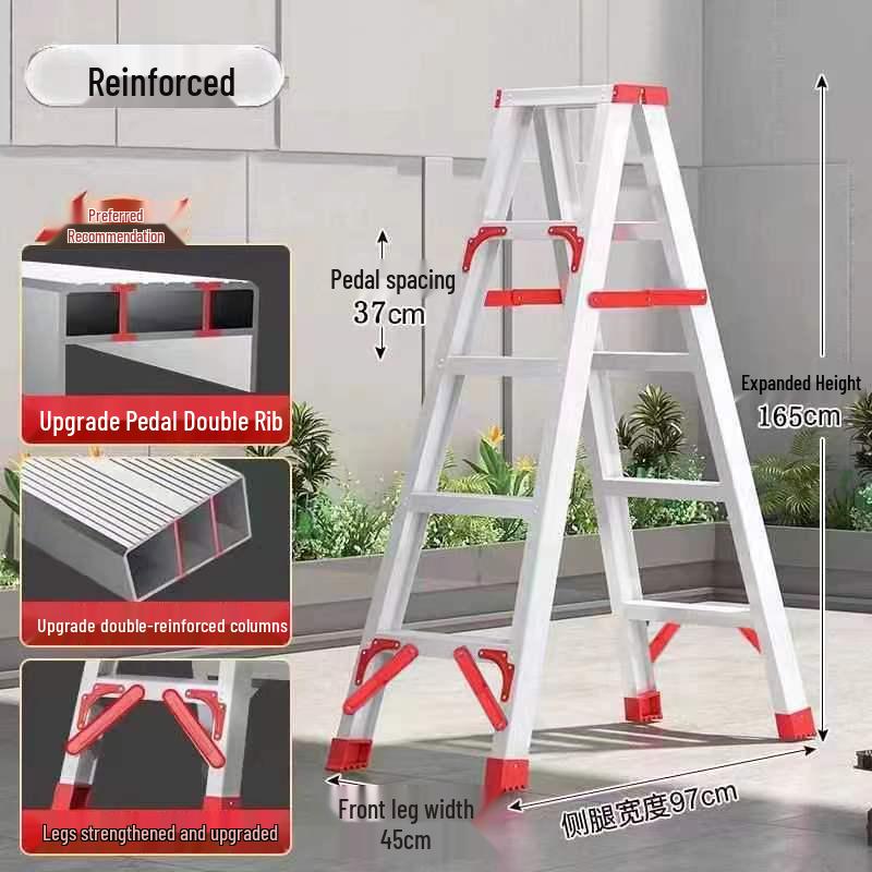 Трехступенчатая телескопическая алюминиевая стремянка А-образной формы (4м Утолщенный для бытового и инженерного использования)