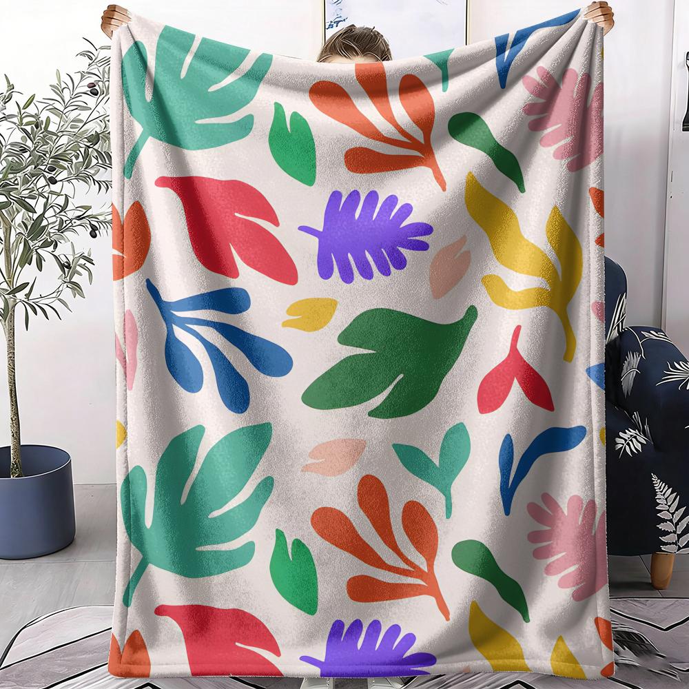 Colorful Vectors Throw Soft Flannel AC Blanket Lightweight Summer Nap Throw Cozy Blanket for Sofa Bed Travel Home