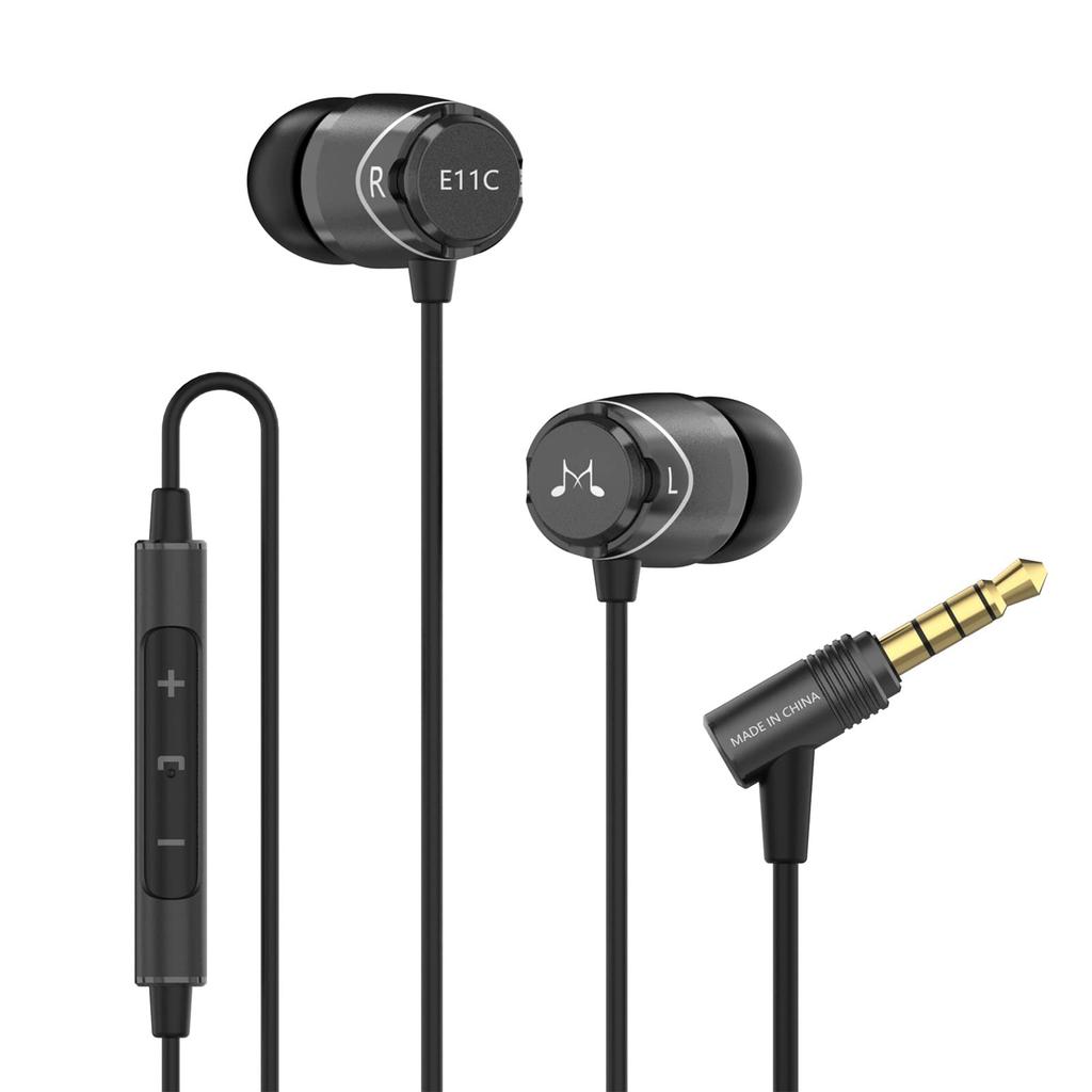 SoundMAGIC E11C Проводные наушники-вкладыши с микрофоном, Hi-Fi стерео наушники, шумоизолирующие, внутриканальные наушники, мощный бас, не запутывающийся кабель, черный