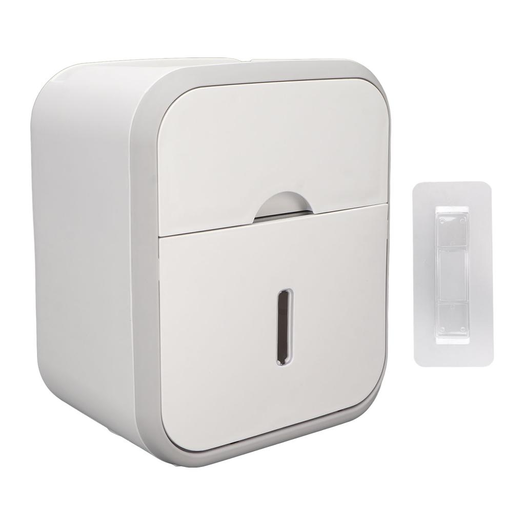 Paper Holder Box Wall Mounted Punching Free Waterproof Paper Towel Storage Box for Bathroom