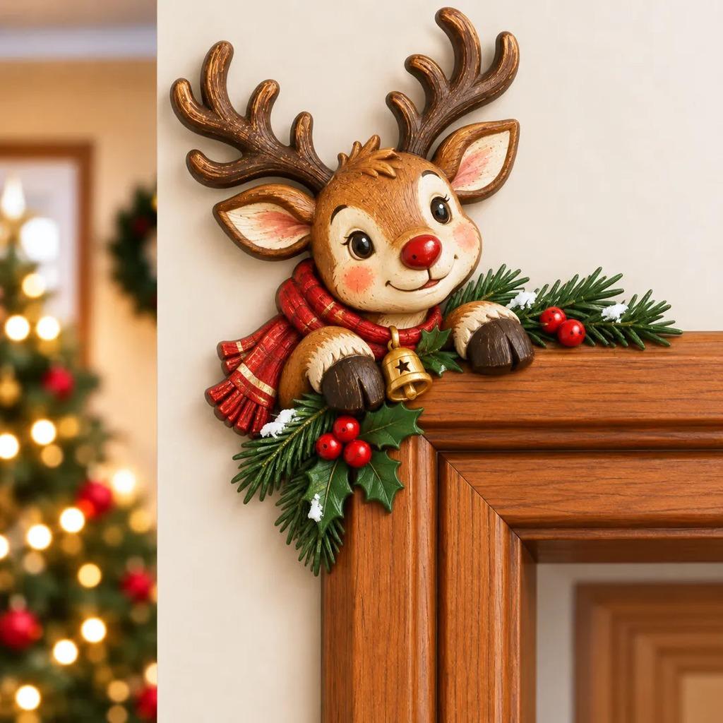 3d Peeking Christmas Decor Resin Christmas Decoration Christmas Corner Ornament 3d For Entryways Holiday Gift Living