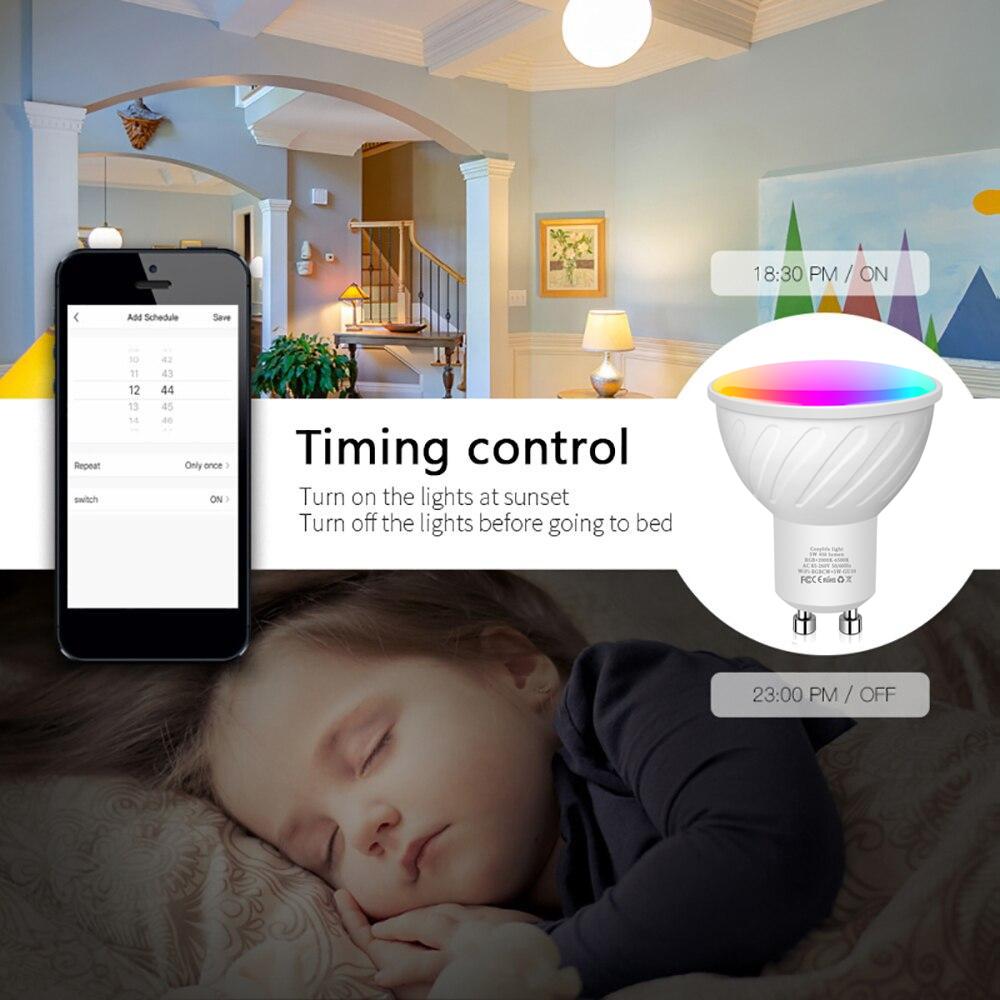 AIMENGTE E14/GU10/E27 светодиодные точечные лампы с регулируемой яркостью RGBCW WiFi лампа для Apple Homekit