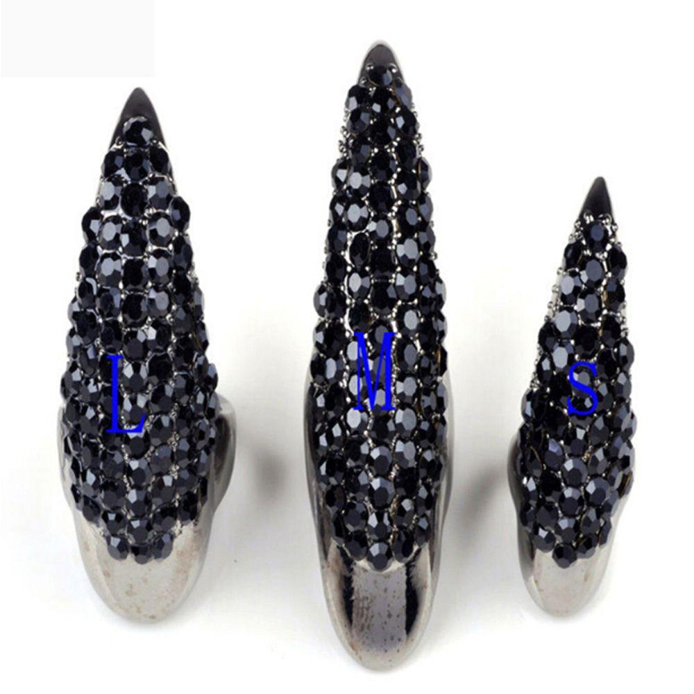 Cool Rock New Brand Crystal Rhinestones Eagle Claw Hook Ring Exquisite Gothic Punk Finger Nail