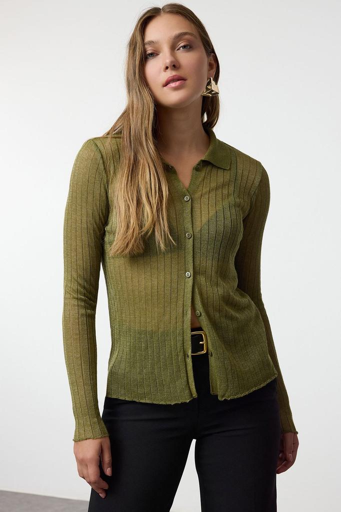 Женский модный стильный кардиган, черный пряжа премиум-класса, специальная пряжа, прозрачный трикотаж, кардиган