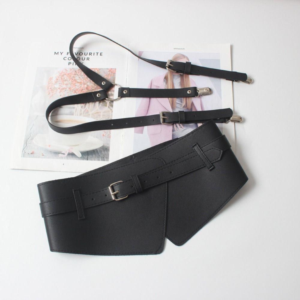 Уличный стиль U кожаный ремень-хомутик широкий пояс готический панк пояс корсет на грудь женский