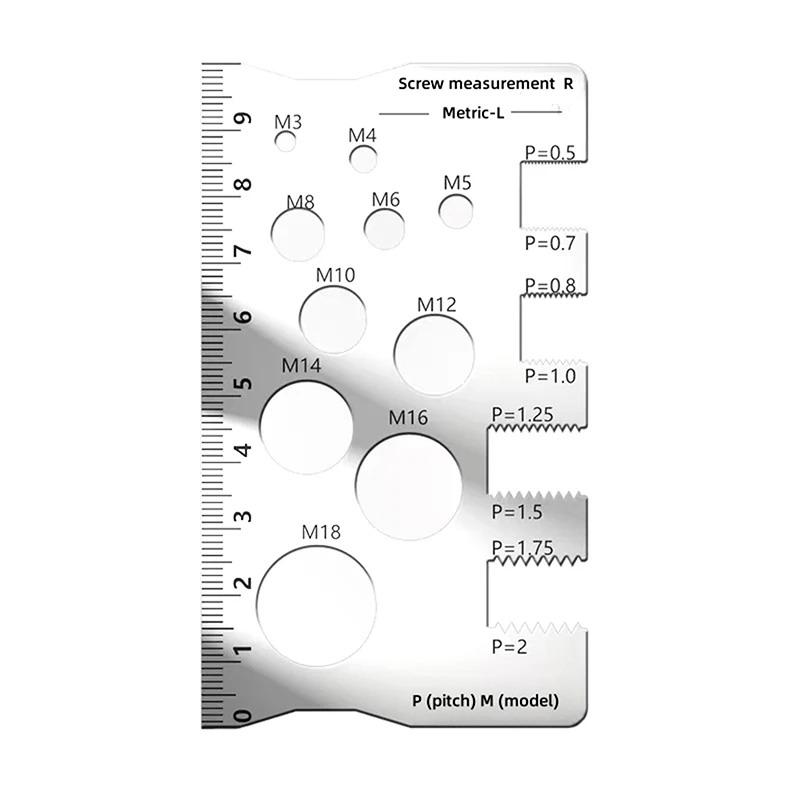 Screw Thread Pitch Gauge Ruler Measuring Tool Bolt Nut Metric Machining Threads Screw Cutting Gauge Angle Model Measuring