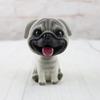 Pug Bobblehead Car Dashboard Toys Cartoon Puppy Dog Figures Car Ornaments Shaking Head Toy Car Accessories Interior Auto Decor