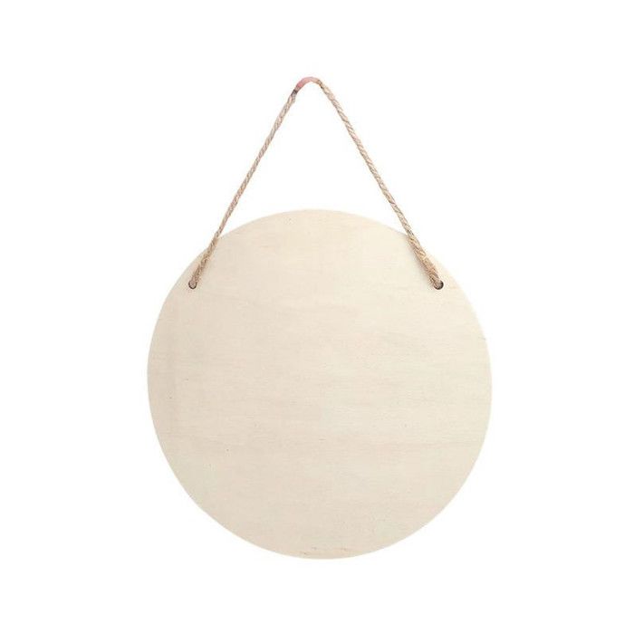 Décoration à suspendre - CTOP - Rond - Bois naturel - 20 cm - Personnalisable