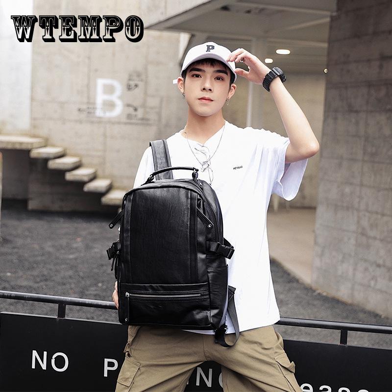 Мужской мягкий рюкзак из искусственной кожи на молнии, рюкзак большой емкости, студенческая сумка, дорожный рюкзак