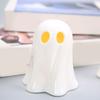 Yousheng Ceramic Ghost Light Up Decor Small White Ghost Figurine LED Halloween Ghost Tabletop Ornament for Indoor Home Decor