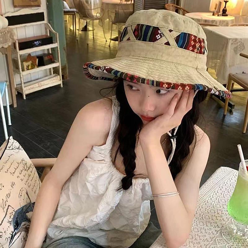 Персонализированная шляпа рыбака в этническом стиле, модная шляпа от солнца на весну и лето, винтажная шляпа с большими полями в старом уличном стиле