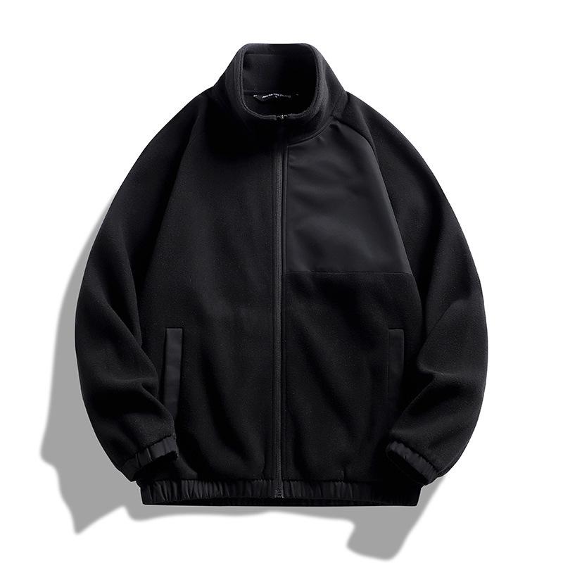 Autumn and Winter New Fleece Jacket Lamb Fleece Fleece Thickened Cardigan Sweater Outdoor Fleece Double-sided Fleece Jacket Men