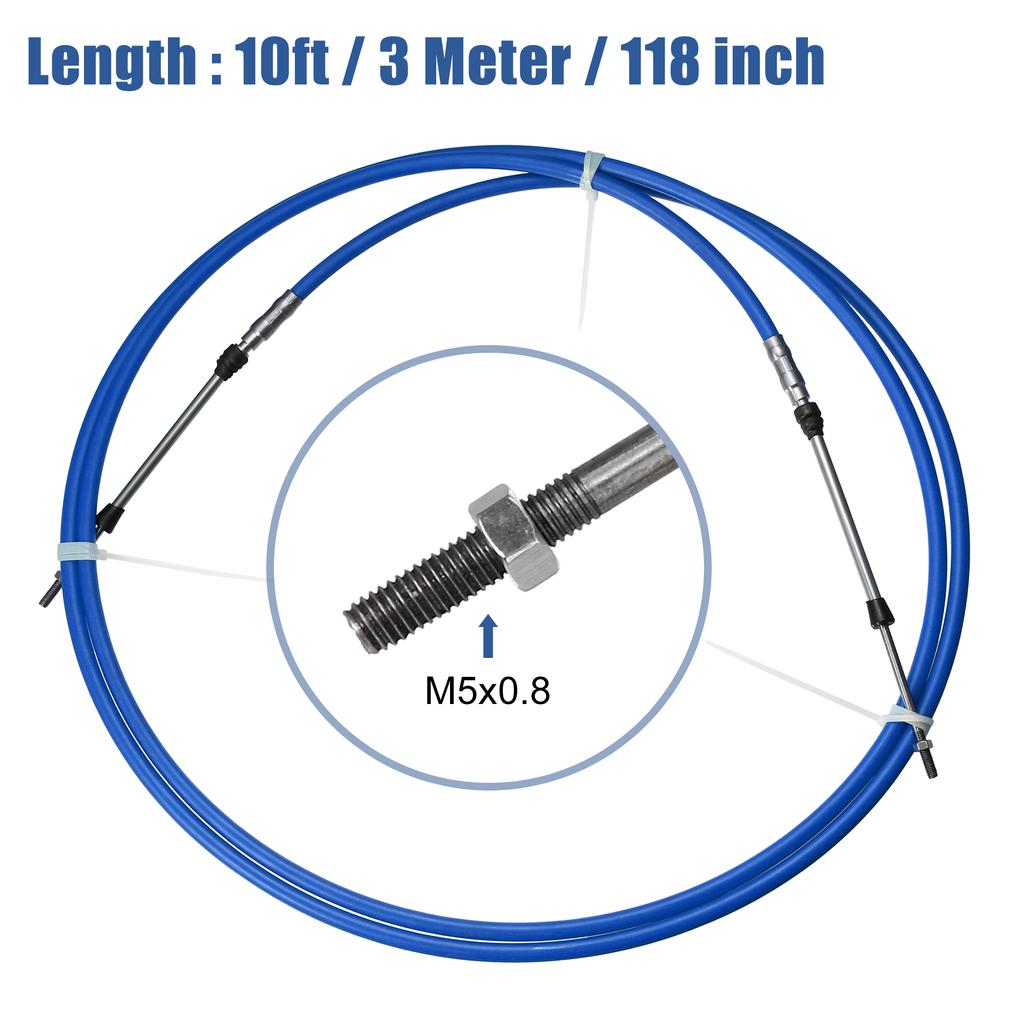 Motoforti 1/2pcs 10ft 13ft 16ft 20ft 24ft Marine Throttle Cable 3300/33C Throttle Shift Remote Control Cable 3M-6M for Yamaha