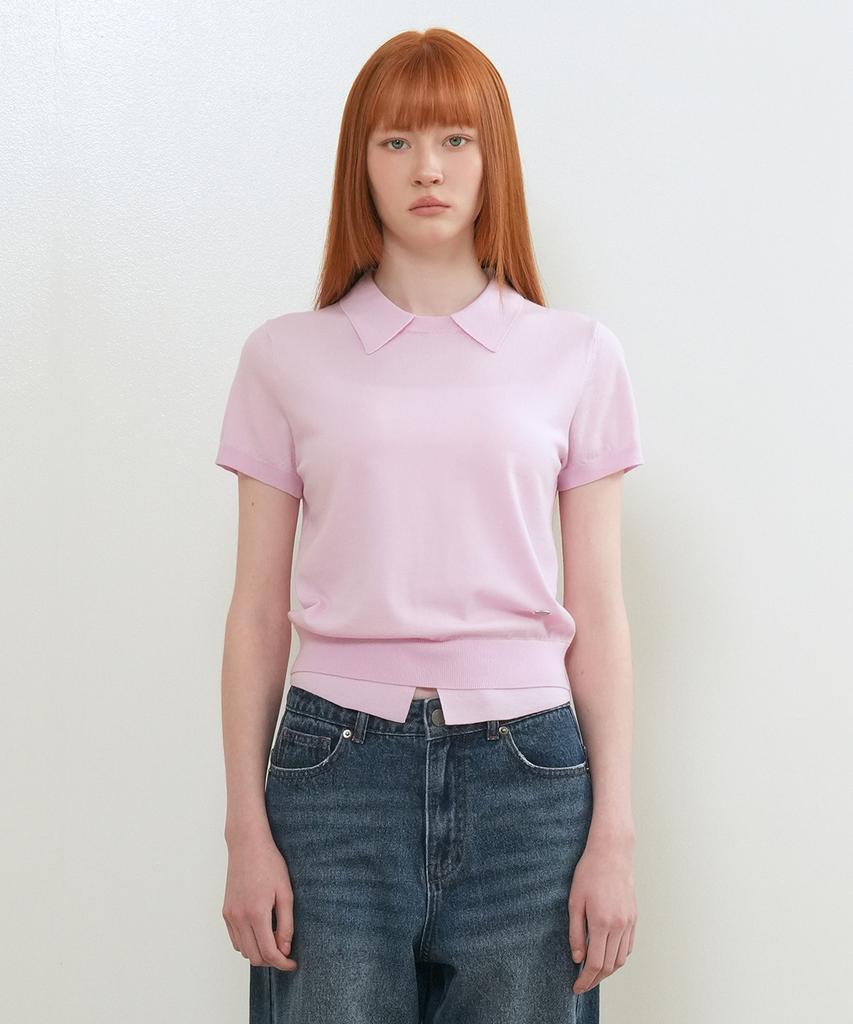 GENERALIDEA Layered Essential Half Pullover [Pink] / Wbe2L05533