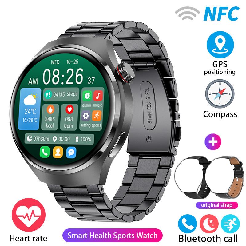 2023 Новые умные часы NFC, мужские спортивные часы с голосовым вызовом GT4 Pro, компас, GPS-трекер, водонепроницаемые умные часы
