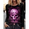 Skull Women's Long Sleeve T-shirt for Women Clothing Casual Holiday Top Fashion Unisex Sportswear Harajuku Halloween Clothing