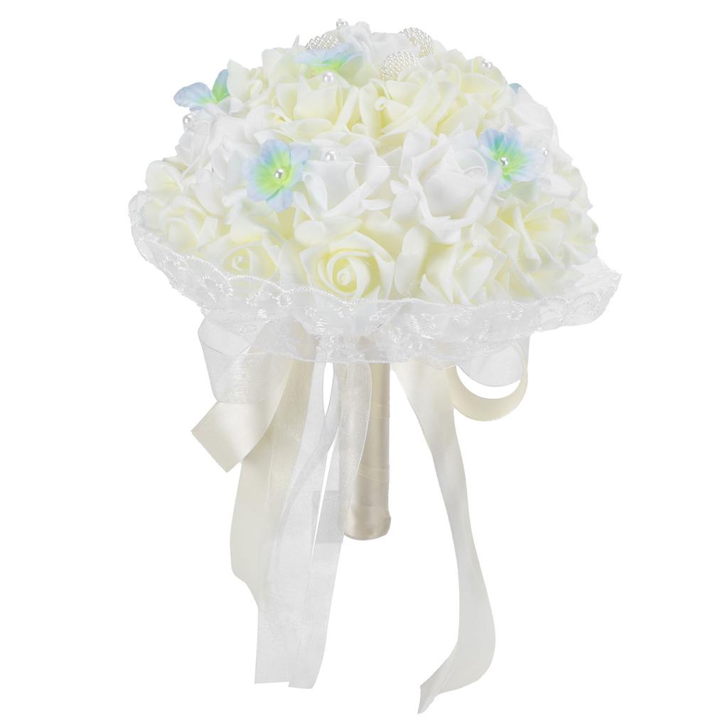 Свадебная невеста держит цветы Искусственные цветы Букет роз Свадебные принадлежности Украшения