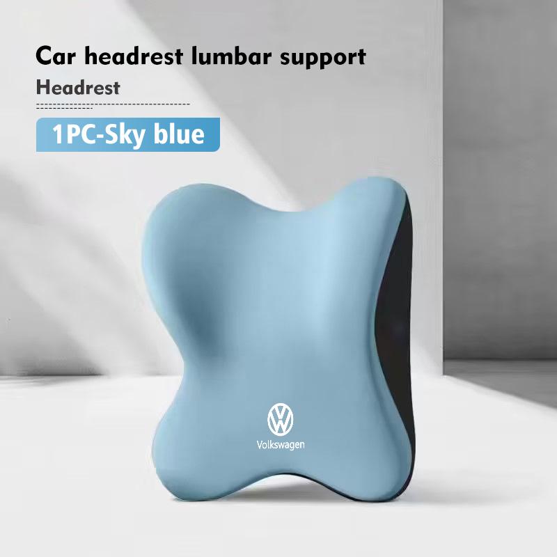 Universal Car Neck Pillow Lumbar Support Kit Seat Headrest For Volkswagen VW Polo Jetta Sagitar Magotan Passat B5 B6 B7 CC zj2