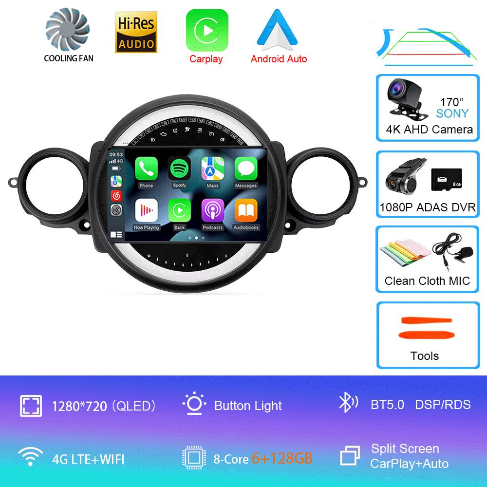 Car Radio Android 14 For BMW Mini Cooper R56 R60 R51 2006 - 2015 GPS Carplay Navigation Stereo Auto DSP BT DVD Multimedia Player
