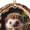 Рождественское украшение в виде животного, деревенское 2D акриловое подвесное украшение, круглое украшение в виде животного из леса