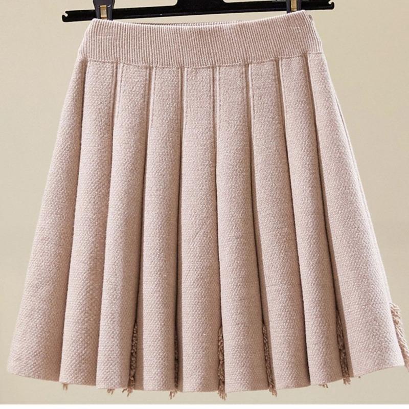 Короткая юбка, женская осенне-зимняя полуюбка, юбка трапециевидной формы с высокой талией, трикотажная юбка, эластичная талия, юбка-зонтик, женская