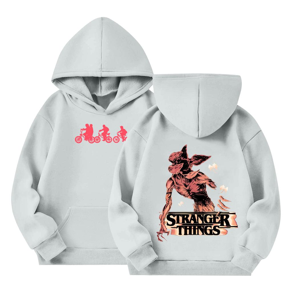 Детский пуловер с длинным рукавом, свободного кроя, с принтом букв, капюшоном на шнурке