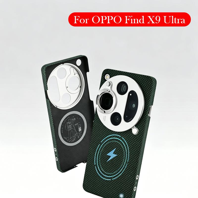 Оригинальный магнитный чехол из углеродного волокна для Oppo Find X9 Ultra Керамический задний чехол с поддержкой беспроводной зарядки для OPPO FIND X9 Ultra