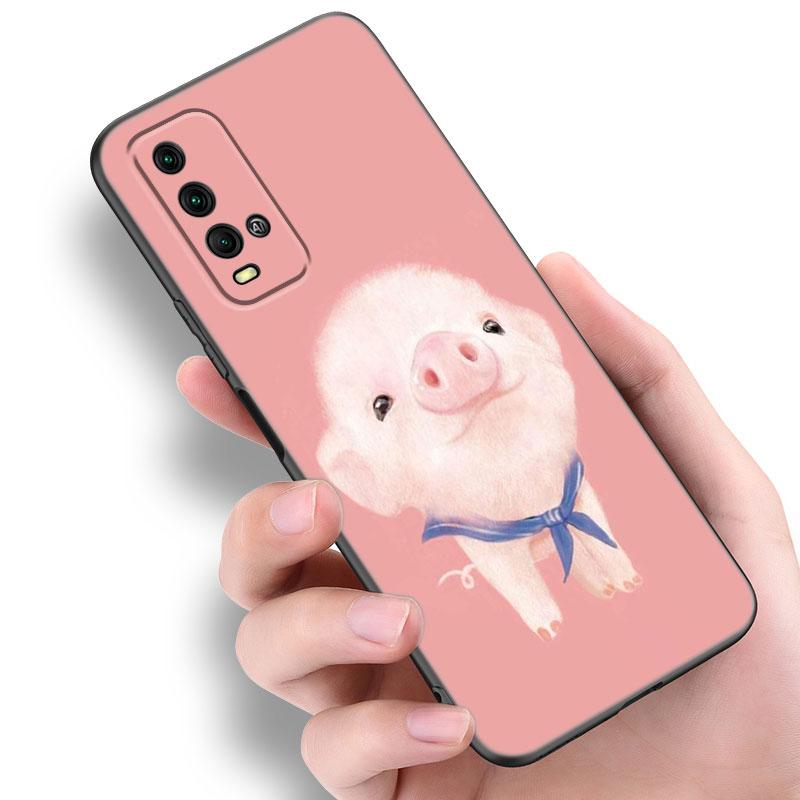 Розовый забавный чехол для телефона со свиньей для Xiaomi Redmi Note 5 6 9T K20 K40 K50 Pro 7A 8A 9A 9C 9i 10A 10C A1 S2, мягкий черный чехол из ТПУ