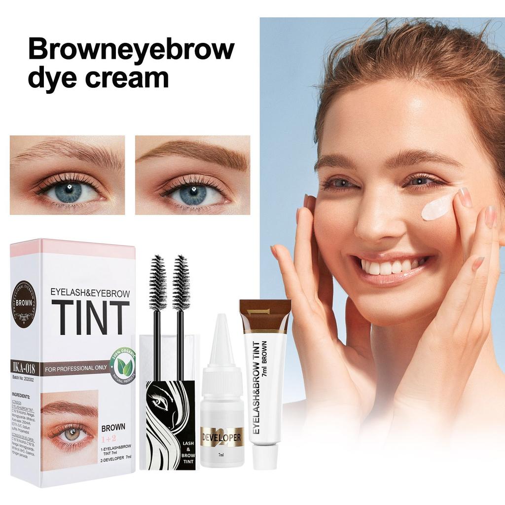 3 Colors 2-In-1 Eyelashes & Eyebrow Kit  Technical Eyelashes & Brow Color Kit  Lasting For 6 Weeks DIY Hair Coloring For Salon Home Use  7ml