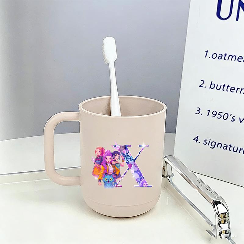 Kpop Demon Hunters Mouthwash Cup Kawaii Portable Toothbrush Cups Home Couple Family Thickened Juice Water Mug Birthday Gift
