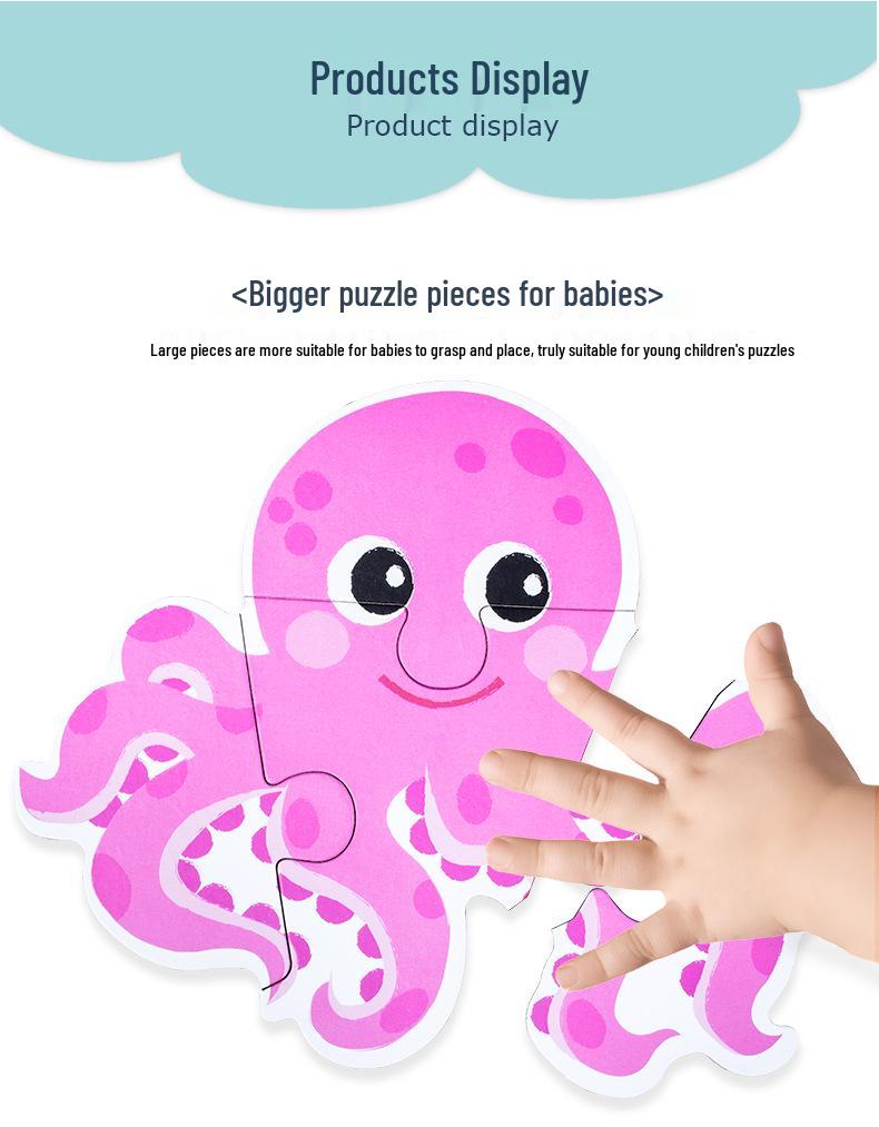 Подарочная коробка с пазлом для малышей и детей ясельного возраста с животными: Развивающая когнитивная игрушка для раннего обучения